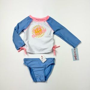NEW! Baby/Toddler Cat & Jack 2pc Swim Set Long Sleeve & Swim Bottom Size 12M